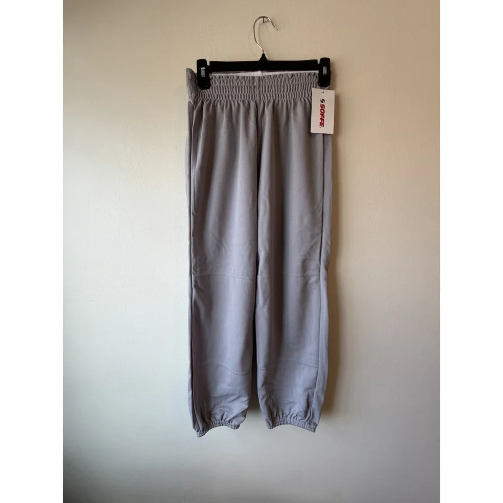SOFFE Baseball Knicker Style Pants Small GRAY ELASTIC WAIST‎ & CUFFS DRAWSTRING